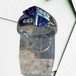 Sterling ADI CZ Amethyst Topaz Ring